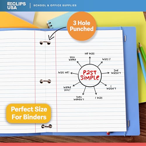 Wide Ruled Loose Leaf Paper Wide Ruled Notebook Paper Lined Writing Filler Paper 10.5” x 8” 56 gsm 4800 Sheets 200 Sheet Per Pack (24 Pack)