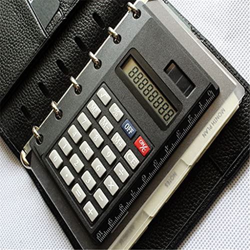 TEOYETTSF 8 Digits Solar Calculator Creative Loose Leaf Binder Spiral Calculator with Ruler School Office Supplies