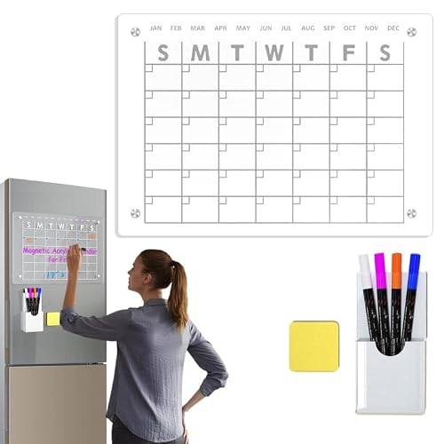 Magnetic Calendar Fridge Dry Erase Board Week and Month Plan
