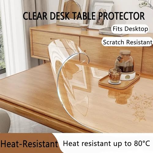 AHWEKR Office Chair Mat for Hard Floors 45 x 93 Inch, Clear Plastic Floor Protector for Rolling Desk & Computer Chairs, Transparent Under Desk Mat for Hardwood, Wood & Tile Floors