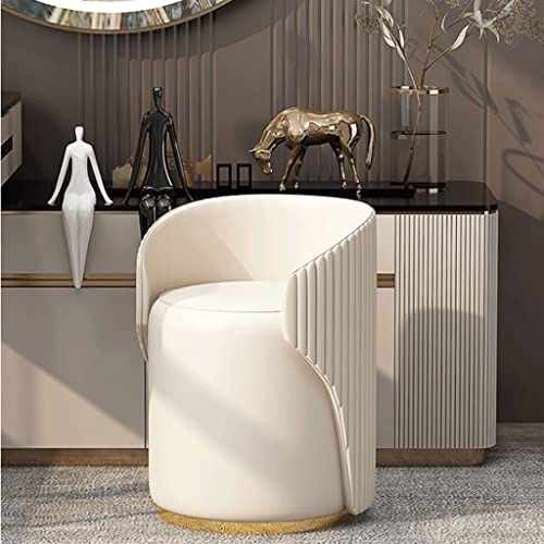 PIMY Foot Stools Footrest Leather Fabric Footrest Decorative and Comfortable Foot Rest for Home Living Room Fitting Room Bedroom Office White (Color : White)