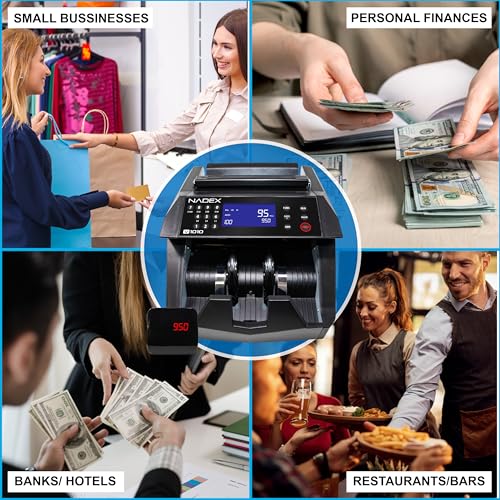 Nadex V1010 Bill Counter, Batching, Value Counting, Counterfeit Detection, 1000 Notes/Minute