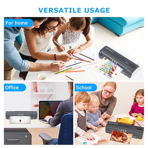 Laminator Machine, Bonsen 13 Inch Wide Thermal Laminator with Never Jam Technology, A3 Laminating Machine with 100 Laminating Sheets for School, Office and Home, Black (L3402)