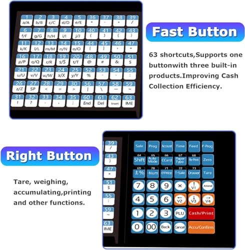 UYTROPLK Digital Price Computing Scale Thermal Printer,Commercial Double-Sided Display Price Label Printing Scale Electronics Barcode Scale Cash Register for Supermarket