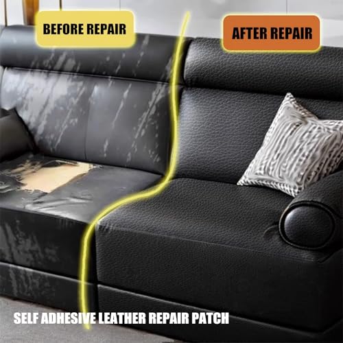 Fabric Adhesives Orange Leather Patches for Furniture Self Adhesive Heavy Duty Car Seat Couch Upholstery Waterproof Tear-Resistant(27.2x196.9in)