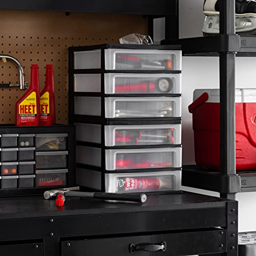 IRIS USA 2-Pack, 3-Drawer Medium Plastic Stacking Desktop Organizer, Black