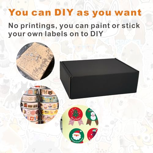 CH-BOX 300 Pack 6x4x2'' Small Shipping Boxes, Corrugated Cardboard Mailers for Business, Black (CM642B-300)