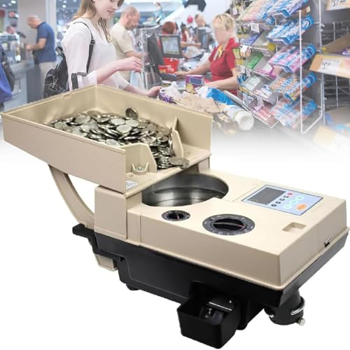 Coin Counter Sorter Machine,Heavy Duty Bank Grade Coin Sorter with Large Hopper,1200 Coins per Minute Counting Speed, 2000 Coins Hopper Capacity