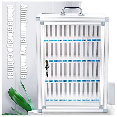 Phone Storage Cabinet 6-60 Slots Aluminum Alloy Wall Phone Box with Lock Pocket Chart Classroom Factory Cell Phone Holder (Color : 12)