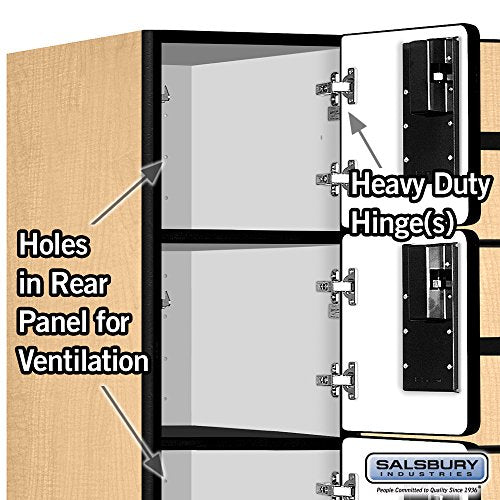 Salsbury Industries Five Tier Box Style Designer Wood Locker, Maple, 5' 3" x 21"