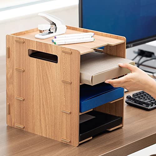 File Holder Desktop File Rack Thickened Three-Layer File Rack Storage Rack Desktop Book Shelf Letter Sorter File Organizer Magazine Rack File Folder Rack (Color : 1)