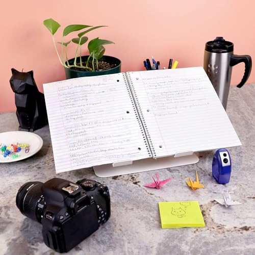 BambooMN Metal Universal Book Tablet Stand - White - 2 Units