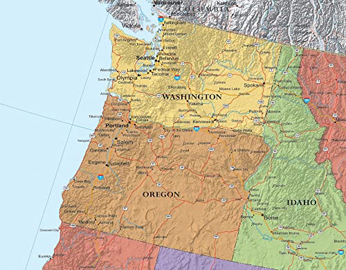 24x36 World and USA Classic Premier 3D Two Wall Map Set (Laminated)
