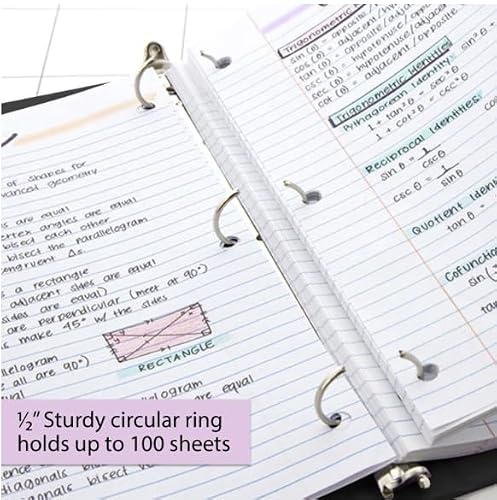 24 Pack, 3 Ring Binder 1/2" Economy View Binders Black, Hold 100 Sheets