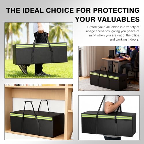 Large Fireproof Document Bags 24x12x12” Waterproof Storage Bag & Fireproof Folder Safe Box for Cash, Photo Albums, Valuables, Extra Large Fireproof Storage Bag with Silicone Coating & Zipper Closure