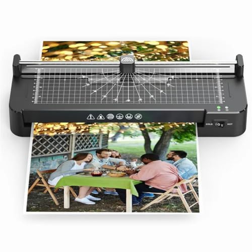 Laminator Machine, A3 Cold and Thermal Laminator with ABS Anti-Jam Button, Faster Preheating and Higher Laminating Speed, Intelligent Temperature Control for Home Office School Use