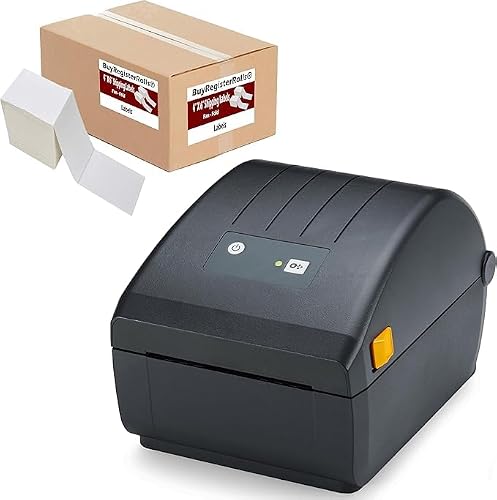Nayelish ZP230 D (ZP450 Replacement) Label Thermal Bar Code Printer | USB, Serial, and Parallel Connectivity 203 DPI Resolution | 4" x 6" Direct Thermal Labels (500 Fanfold Labels Included)