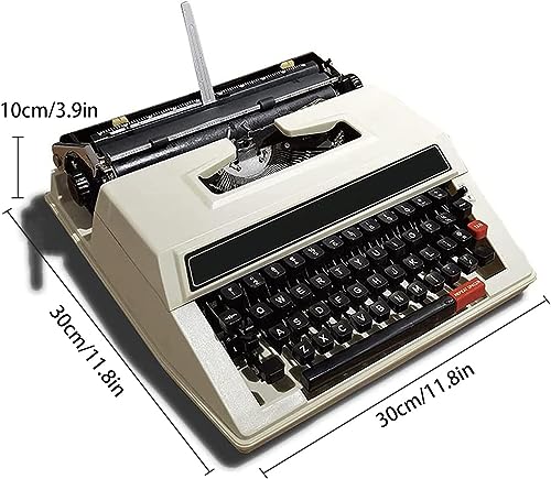 Portable Machinery Word Processing Typewriter, Old Fashioned Manual Typewriter - Included Twin Spool Black Red Ribbon