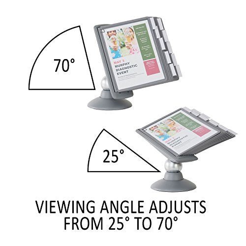 Durable 553937 Sherpa Motion Desk Reference System, 10 Panels