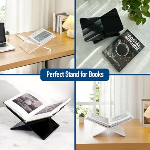 DECORANY Acrylic Book Stand 11 x 7 x 6 in Large Open Book Display Stand