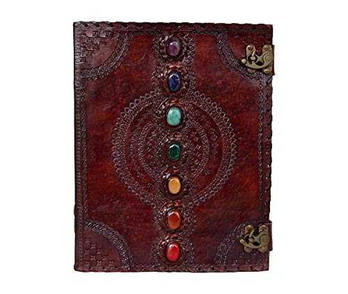 OVERDOSE Seven Stone Leather Journal - Stone Diary Leather Sketchbook Drawing Journal Notebook - Size 14 X 22 Inches | 35 X 55 cm