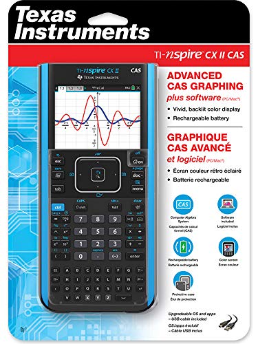 Texas Instruments TI-Nspire CX II CAS Graphing Calculator | Color Screen, 8 Built-in Apps, Python Programming, Included Software, for Math, Science and Finance | Signature Series Power Bundle