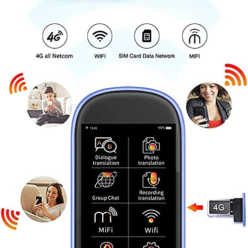 UILMLIO Smart Instant Language Translator Device, Portable Foreign Language Real-Time 2-Way Translations with 3.0Inch Touch Screen,75 Languages, for Travelling Business,Black