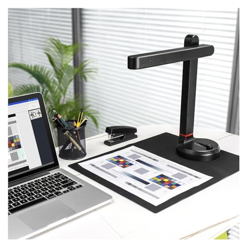 Document Camera, T201 Book Scanner, Automatic Document, Max A4 A3 Size with Smart OCR Led Desk Lamp for Family Home Office, Increase Efficiency for Live Demo, Distance(1300 Pixel)