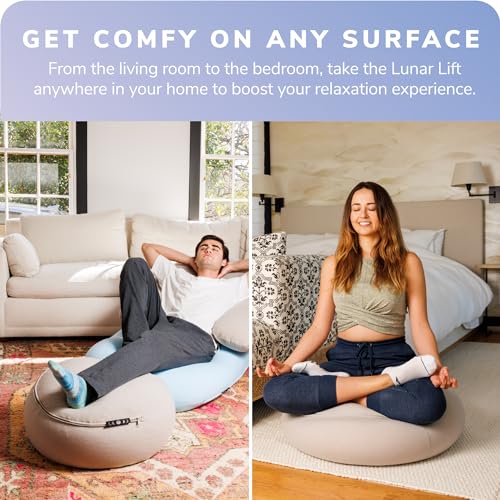 Moon Pod Lunar Lift Footrest for Bean Bag Chair - 20" x 8" Zero-Gravity Micro-Bead Stuffed for Stress, Relaxation & Comfort for Circulation (Pink)