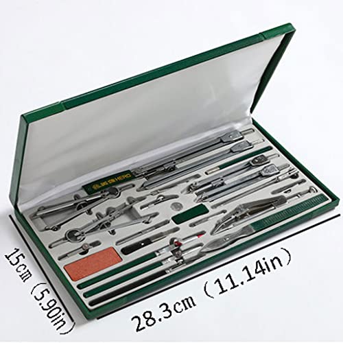UNNS Drawing Compass 23 Piece Compass Set Math Geometry Tool Set with Lead Refill Protractor, Multifunctional for School Home and Office Tools Geometry Set (Color : A)