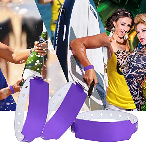 Wristall Neon Purple Plastic Wristbands 500 Pack Waterproof for Events