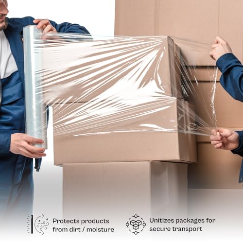 PSBM Dark Red Plastic Hand Stretch Film/Wrap 18" x 1500' 80 GA 4 Rolls