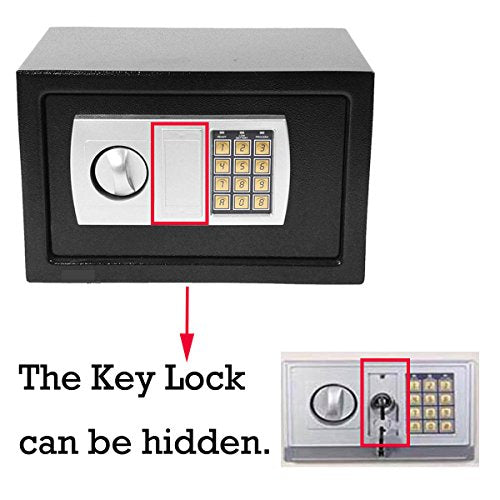 ntumLeap Safe Digital Electronic Safe Box for Home Office Hotel Security Solid Steel with Keypad Lock/Gray/8.5L Safe,Black-8.5L