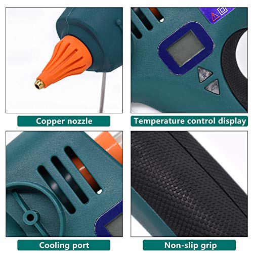 Full Size Hot Glue Gun 500 Watts High Power Industrial Manufacture Thermostat Temperature Adjustable LED Digital Display 0.43" 11mm Glue Sticks