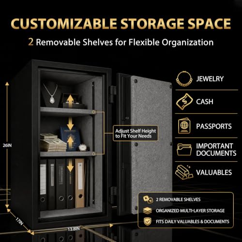 TIGERKING 3.47 Cu Ft Fireproof Safe for Home Office