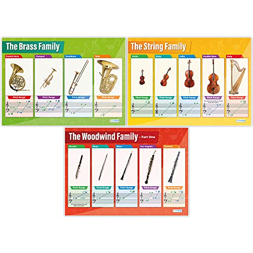 Instrument Family Music Posters - Set of 6, Extra Large, 33" x 23.5"