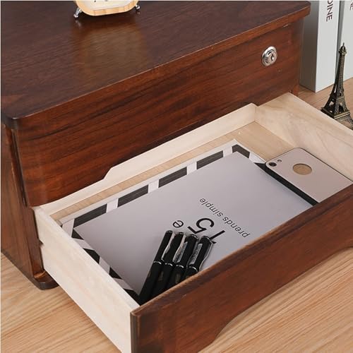 ntumLeap Rustic Solid Wood Desk File Cabinet,Lockable Storage for Office/Home/School,1/2/3/4 Drawers,Stylish Wooden Chest & for Enhanced Workspace Efficiency,B-2 Layer