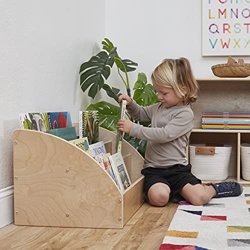 ECR4Kids 4-Shelf Toddler Book Display, Wooden Bookshelf, 30in W, Natural