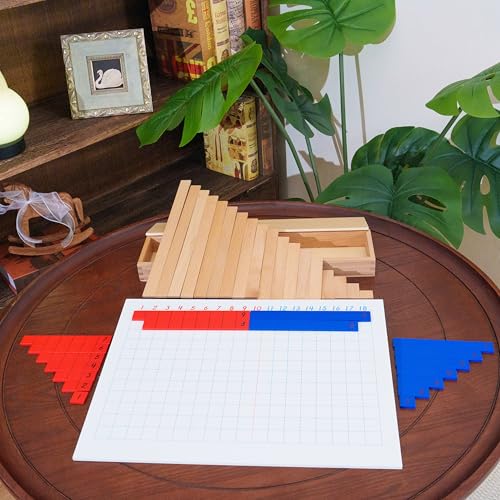 penepico Premium Montessori Math Toys, Wooden Subtraction Strip Board 16″ Solid Beechwood, Math Manipulatives for Kids Ages 5-8, Learning Subtraction Facts, Homeschool & Classroom Teaching Aids Gift