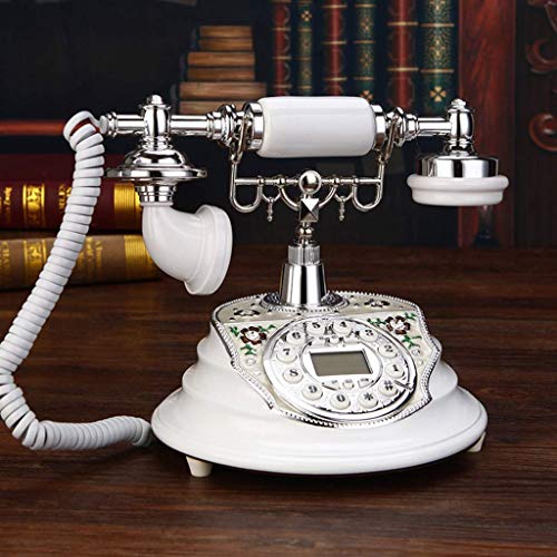 QUANGJN Phone European Telephone Retro Old Villa Antique Telephone Home Wired Landline New Mahogany Metal Bracket Leather Rope