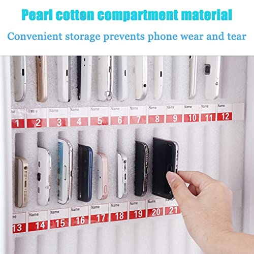 12/24/36 Slots Aluminum Alloy Pocket Chart Storage Cabinet for Cell Phones Wall-Mounted Cell Phone Locker Box with A LockedCan Be Carried by Hand for Office Classroom (Color : Silver, Size : 36)
