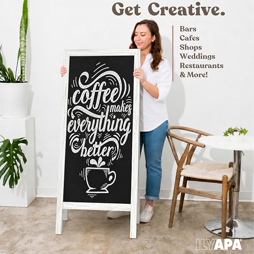 Ilyapa A Frame Chalk Board Easel Sign 27x58 in - Sandwich Signs Outdoor