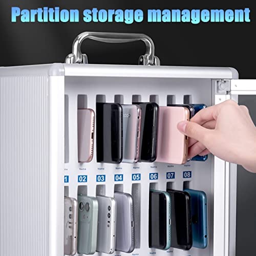 Aluminum Alloy Pocket Chart Storage Cabinet for Cell Phones, Clear Cellphone Lockers, Wall-Mounted with A Locked Can Be Carried by Hand (Size : 36)