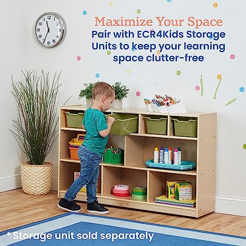 ECR4Kids Scoop Front Storage Bin, Multipurpose Organization, Fern Green, 5-Piece