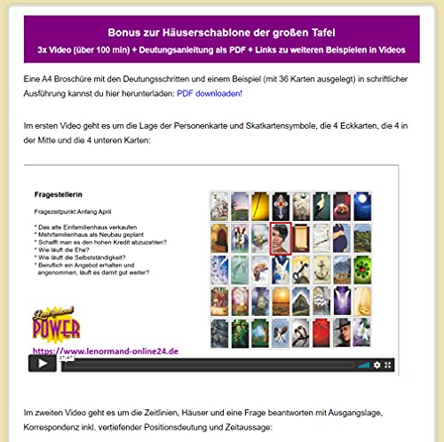 Lenormand große Tafel 8x4 Legeschablone aus Stoff