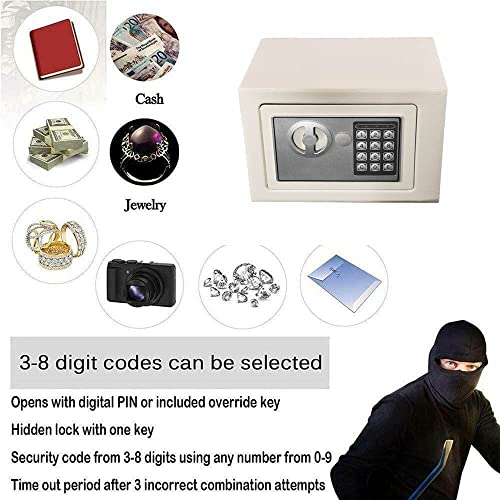 TBLOTYD Home Safe Cash Safety Box Waterproof Wall Mounted Money Deposit Box with Lock Key Home Use Safety Box/35X25X25Cm，23X17X17Cm(4.6L) White