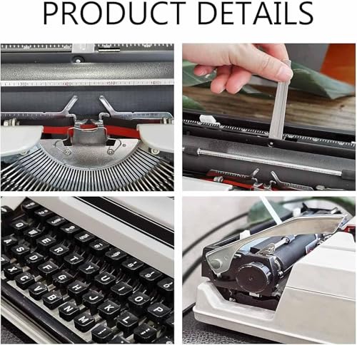 Traditional Portable Manual Typewriter, Machine Typewriter, Old Fashioned Manual Typewriter Portable Flexible Buttons Clear Handwriting with Case- Literary Retro Collection Gift(White)