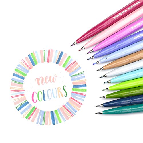 Pentel Arts Sign Pen Brush, Pale Blue Ink, Box of 12 Pens