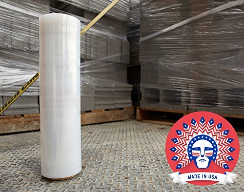 18 Inch X 1500 feet Tough Pallet Shrink Wrap, 80 Gauge Industrial Strength, Commercial Grade Strength Film, Moving & Packing Wrap, for Furniture, Boxes, Pallets (8-Pack)