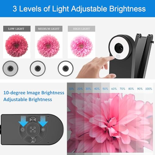 Raxmolo Foldable 4K USB Document Camera for Teacher, 8MP Visualizer A3 Featuring Dual Microphones, 3-Level LED Light, Image Invert